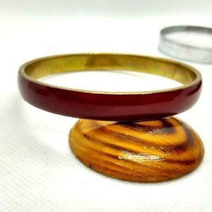 Red enamel bangle bracelet